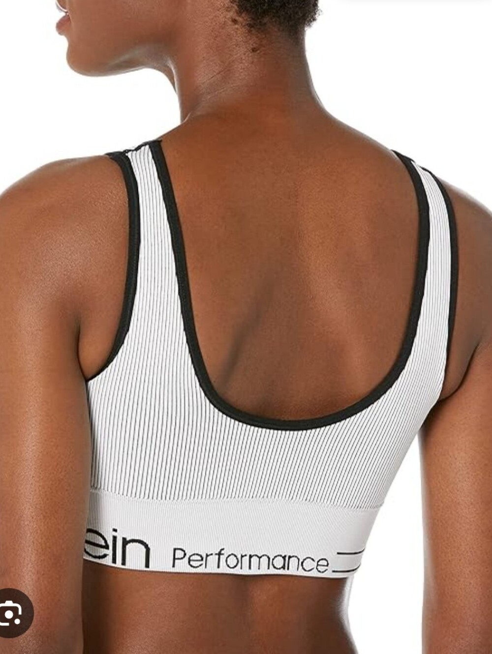 🤍💪 Calvin Klein Performance Ribbed Sports Bra Tank | Size L | White Black | NW